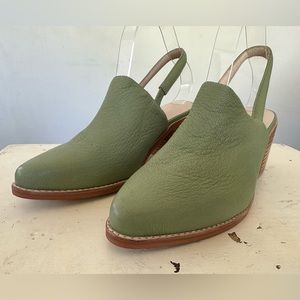 Intentionally Blank Erica Green Leather Slingback Mules Women's Size 9 M